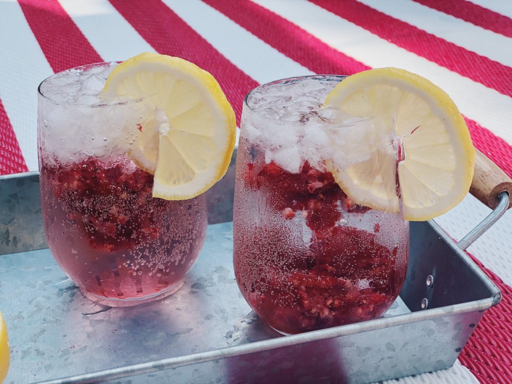 Raspberry lemon summer cocktail refreshing recipe