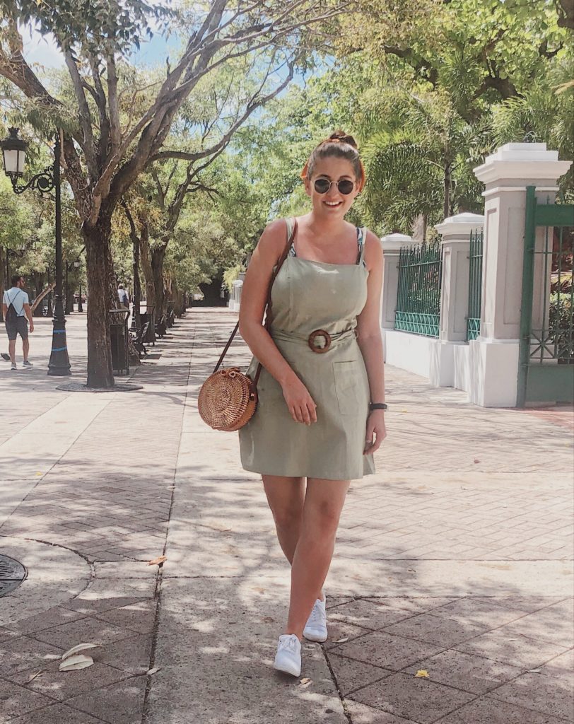 summer outfit of the day green mini dress ootd